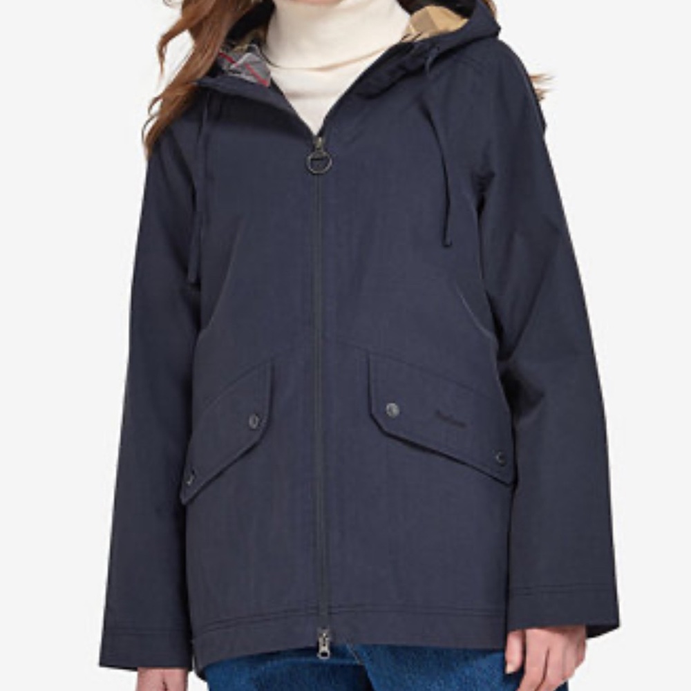 Barbour Dark Blue Hooded Utility Jacket